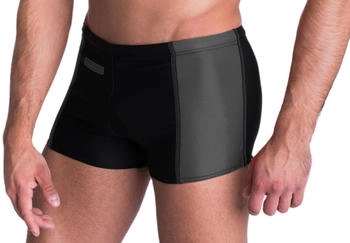 Aquarti Badehose Reißverschlusstasche schwarz grau