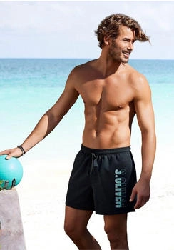 S.Oliver Badeshorts seitlichem Logodruck schwarz