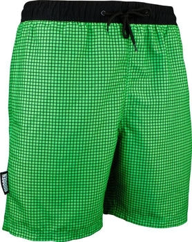 GUGGEN Mountain Style Badehose kariert gestreift grün schwarz