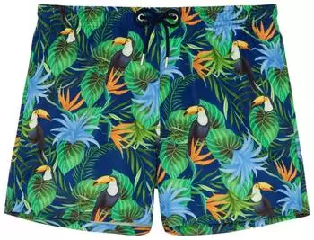 HOM Badeshort Toucan navy-print