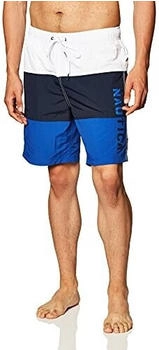 Nautica Quick Dry Classic Logo Tri-Block Series Badehose helles kobaltblau