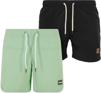 Urban Classics Block Swim Shorts 2-Pack vintagegreen schwarz