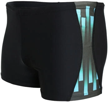 Aquarti Badehose Kurz Sportlich Streifen schwarz blau