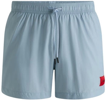 HUGO Badeshorts mit durchgehendem Innenfutter und rotem Logo-Label - Style DOMINICA 50493450 Hellblau