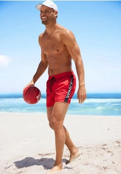 Venice Beach Badeshorts großem Markenschriftzug rot