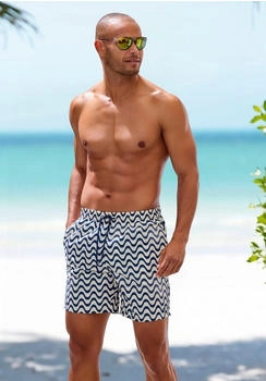 s.Oliver Badeshorts Jeason wellendesign blau