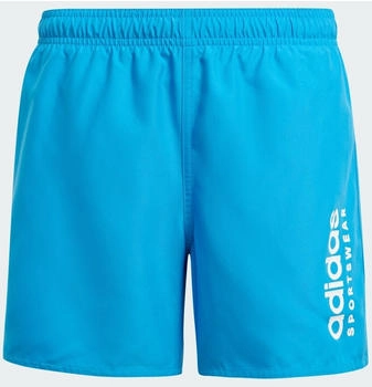 Adidas Essentials Logo CLX Kinder Badeshorts blau wei&szlig;