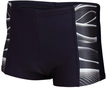 Aquarti Badehose Kurz Sportlich Streifen 11307 schwarz grau