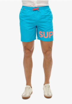 Superdry M3010244A Blauer grafischer Badeanzug Recyceltes Polyester
