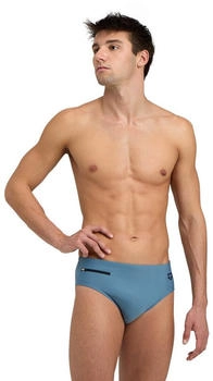 Arena Zip Brief 9cm stone grey