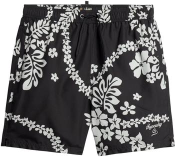 Superdry recycelter hawaii-schwimmanzug schwarz