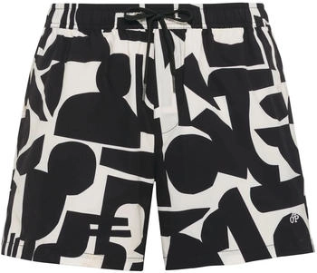 Marc O'Polo Badehose Tunnelzug schwarz weiß Baumwolle
