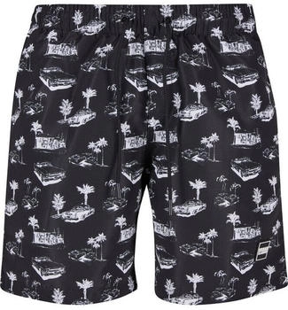Urban Classics pattern swim short schwarz