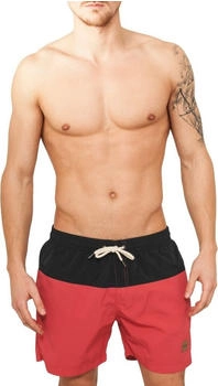 Urban Classics Badeshorts pastellrot schwarz