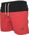 Urban Classics Badeshorts pastellrot schwarz