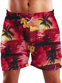 King Kameha Funky Hawaii Schwimm-Hose rot
