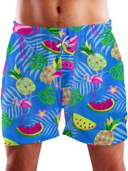 King Kameha Funky Hawaii Schwimm-Hose flamingo indigo blau