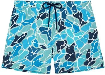 HOM Alain Badeshorts blauer Poolaufdruck