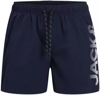 Jack & Jones Badeshorts 'JPSTMAUI JJSWIM SPLICE LOGO AKM SN' blau