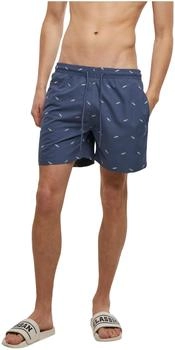 Urban Classics Badeshorts violettblau weiß