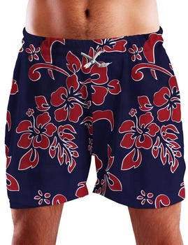 King Kameha Funky Hawaii Schwimm-Hose hibiscus navy rot