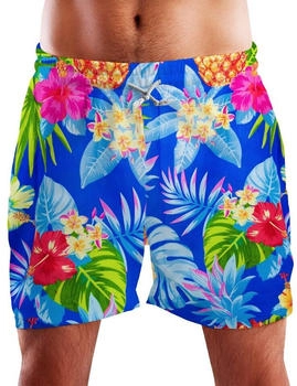 King Kameha Funky Hawaii Schwimm-Hose blau pineapple