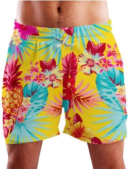 King Kameha Schwimm-Hose Bade-Hose Pineapple gelb