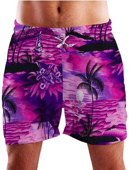 King Kameha Funky Hawaii Schwimm-Hose pink violett