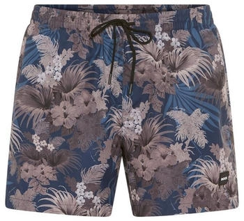 Hugo Boss Badeshorts Piranha buntem Alloverdruck braun schwarz