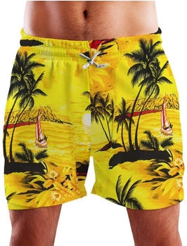King Kameha Funky Hawaii Schwimm-Hose gelb
