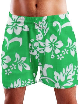 King Kameha Funky Hawaii Schwimm-Hose hibiscus grün