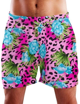 King Kameha Funky Hawaii Schwimm-Hose Leopard pink