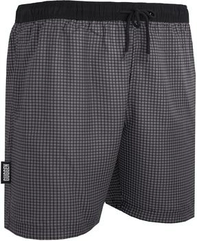 GUGGEN Mountain Style Herren Badehose kariert gestreift mehrfarbig grau schwarz