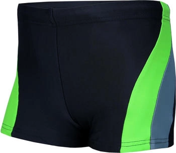 Aquarti Badehose mit seitlicher Paspel schwarz/grau/grün