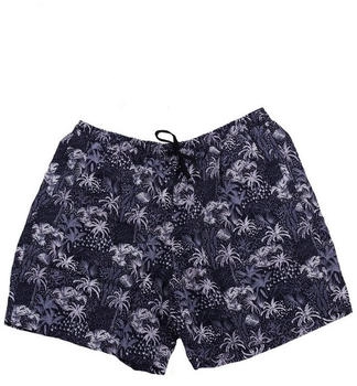 Abraxas Klecker Palmen Print Badeshorts in Übergröße schwarz
