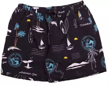 Abraxas Klecker Palmen-Print Badeshorts schwarz