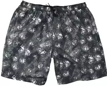 Abraxas Klecker Jim Badeshorts Totenkopf-Rosen-Design (52150-915) grau