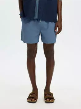 Selected DANE Badeshorts mit Streifenmuster dunkelblau