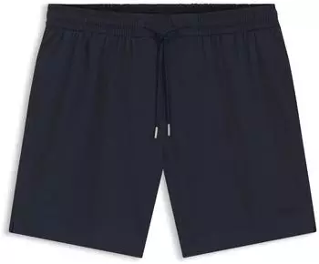 Hugo Boss Schnell trocknende Badeshorts aus elastischem Seersucker-Gewebe Style Relax_Trunk 50561184 Dunkelblau