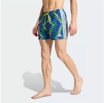 Adidas Football-inspired Graphic Swim Shorts 5 Inch (KD5346) bright yellow/white