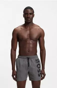 Hugo Boss Octopus Badeshorts mit Logoschriftzug dunkelgrau