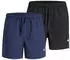 Jack & Jones JPSTMAUI Tropic Solid Swim Shorts 2-Pack schwarz/dunkelblau