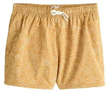 Next Fashion Signature Tailored Fit Badeshorts mit Bund curry/weiß