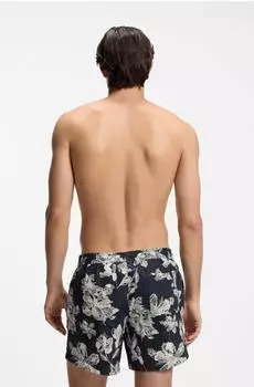 Hugo Boss Schnell trocknende Badeshorts mit Allover-Print Style Discus 50544499 Dunkelblau