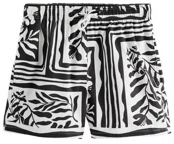 Next Fashion Badeshorts mit Strukturdruck schwarz/weiß