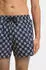 HUGO AARON_SWIM Quick-dry Badeshorts mit gestapeltem Logo-Karomuster (50556792) dunkelblau