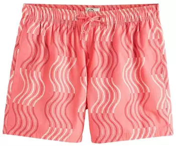 Next Fashion Badeshorts mit Wellenbestickung hellbeige/himbeer/dunkelpink