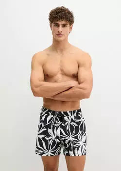 Marc O'Polo Woven Badehose schwarz/weiß