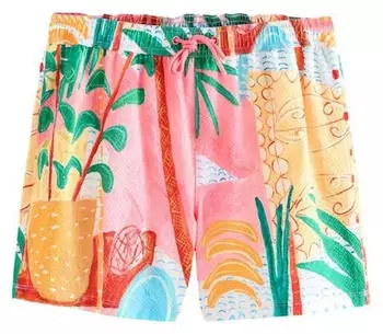 Next Fashion Signature Tailored Fit Badeshorts mit Bund (G1348204) hellblau/goldgelb/smaragd/altrosa