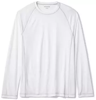 Amazon Essentials Langärmeliges Schnell Trocknendes Bade-T-Shirt Slim Fit (S17AE40004) weiß